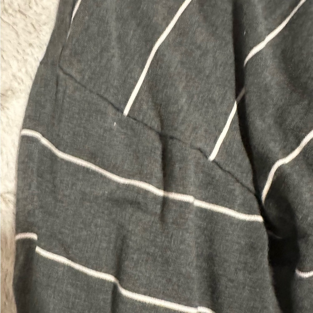 Soma Wknd pullover top long sleeve gray white stripe relaxed Top - Picture 7 of 13
